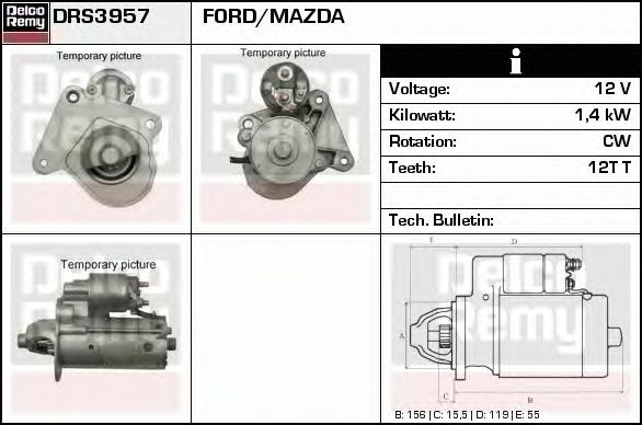 Electromotor FORD FUSION JU DELCOREMY DRS3957