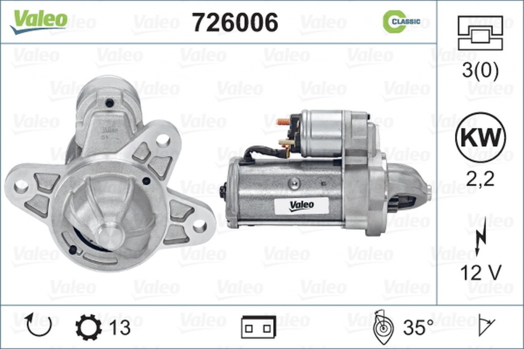 Electromotor FORD TRANSIT platou sasiu E VALEO 726006