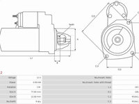 Electromotor HYUNDAI i20 (PB, PBT) Hatchback, 08.2008 - AS-PL S3112