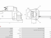 Electromotor ISUZU TROOPER III, Open Off-Road Vehicle, 04.2000 - 08.2004 AS-PL S2028