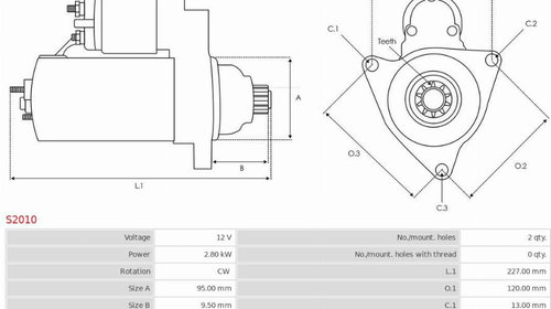 Electromotor ISUZU TROOPER UBS AS-PL S2010