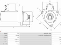 Electromotor ISUZU TROOPER UBS AS-PL S6022