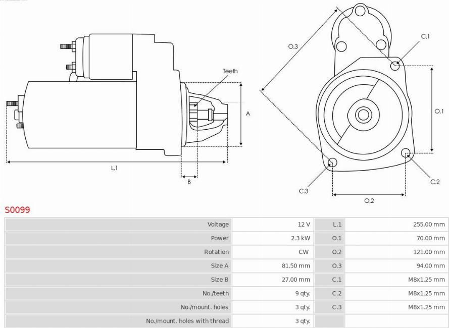 Electromotor IVECO DAILY IV, Autobuz, 05.2006 - 08.2011 AS-PL S0099