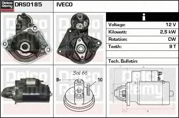 Electromotor IVECO DAILY V platou sasiu DELCOREMY DRS0185