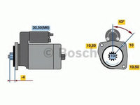 Electromotor LAND ROVER FREELANDER 2 (LF_, FA_) (2006 - 2014) Bosch 0 001 121 443