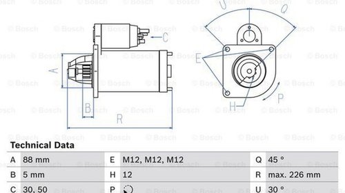 Electromotor MAZDA 6 hatchback GH BOSCH 09860