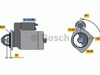 Electromotor MERCEDES-BENZ ACTROS MP2 MP3 BOSCH 0986018370