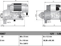 Electromotor MERCEDES-BENZ SPRINTER 3-t Bus (B906) DENSO DSN967