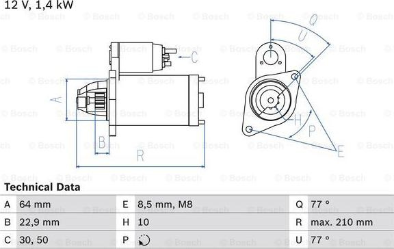 Electromotor OPEL ASTRA J (P10), Hatchback, 09.200