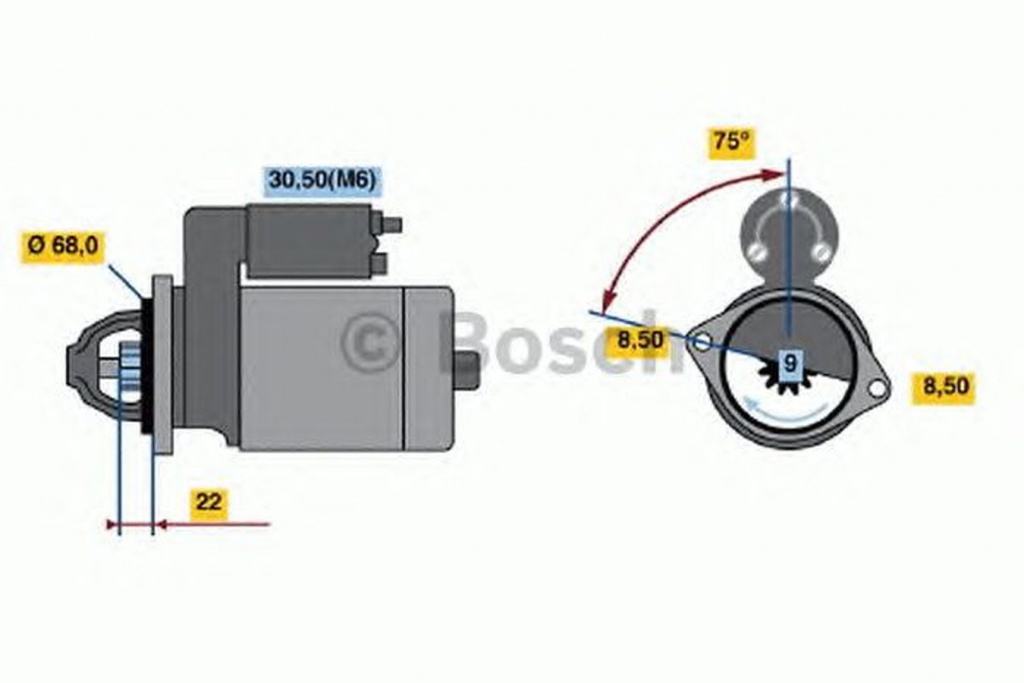 Electromotor OPEL CORSA C F08 F68 BOSCH 0986020870