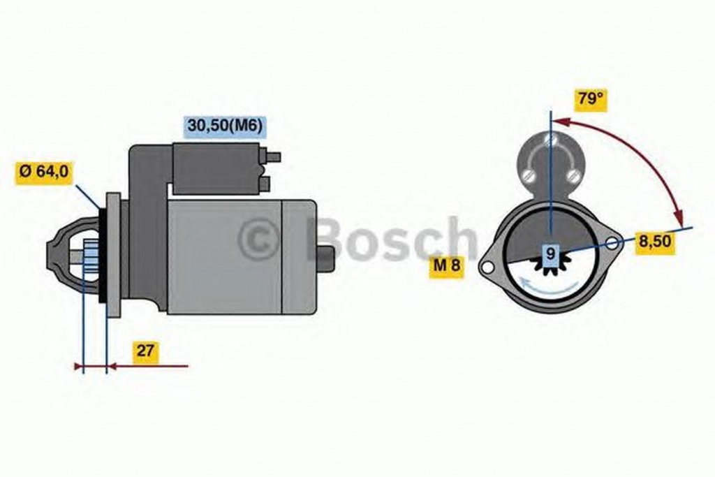 Electromotor OPEL CORSA C F08 F68 BOSCH 0986022730