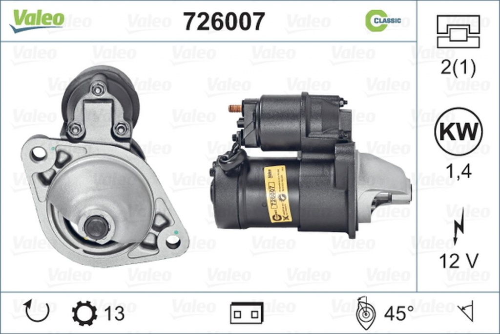 Electromotor OPEL CORSA C F08 F68 VALEO 726007
