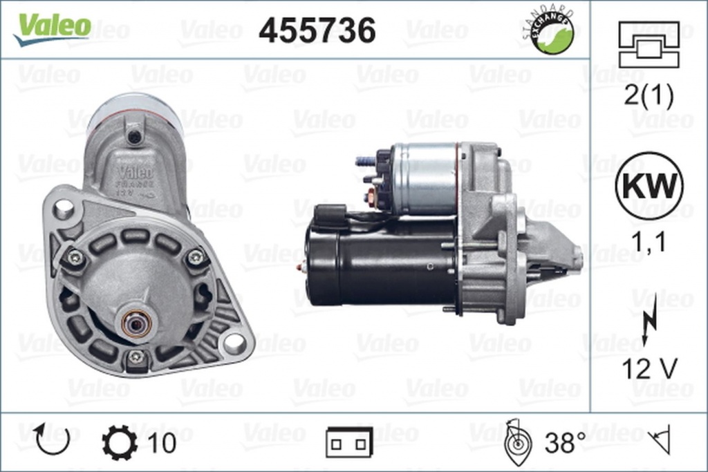 Electromotor OPEL OMEGA B combi 21 22 23 VALEO 455736