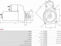 Electromotor PEUGEOT 306 (7B, N3, N5) Sedan, 04.1993 - 10.2003 AS-PL S3009