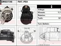 Electromotor PEUGEOT 607 9D 9U DELCOREMY DRS3736