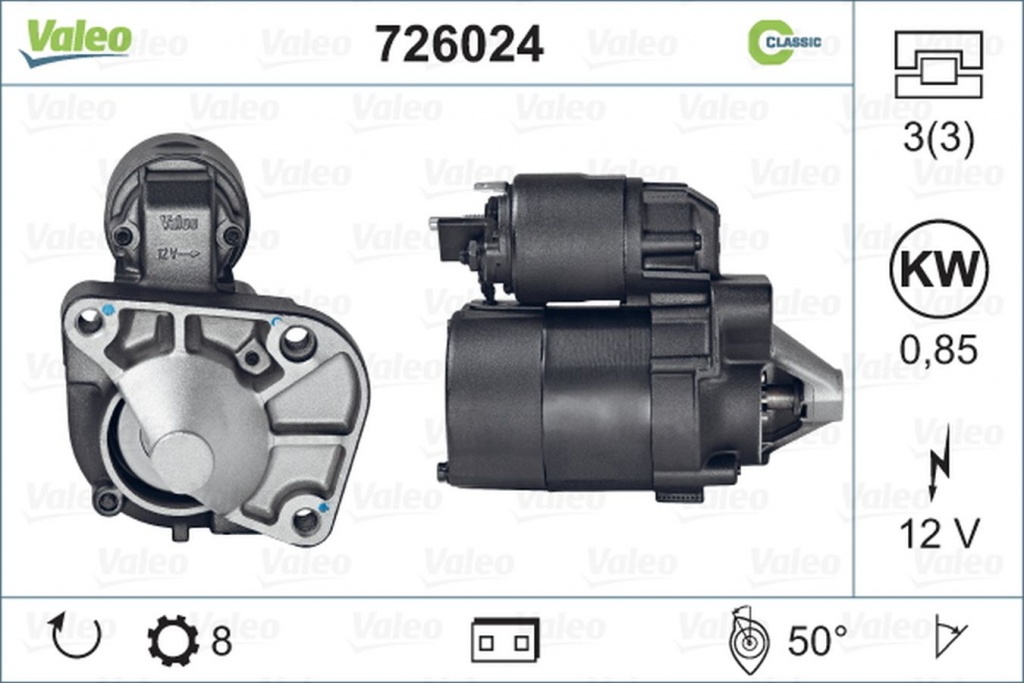 Electromotor RENAULT SYMBOL I LB0 1 2 VALEO 726024