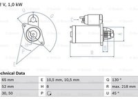 Electromotor SMART FORTWO Cabrio 451 BOSCH 0986024700