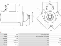 Electromotor TOYOTA HILUX/4-RUNNER V (_N1_, _N2_) Crossover, 01.1995 - 08.2005 AS-PL S6044