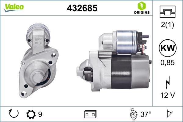 Electromotor Valeo RENAULT CAPTUR I (J5_