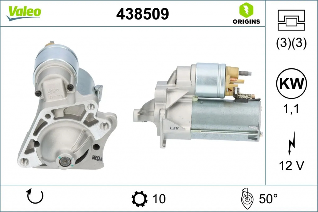 Electromotor Valeo RENAULT MODUS / GRAND MODUS (F/JP0_) 2004-2009 - 438509