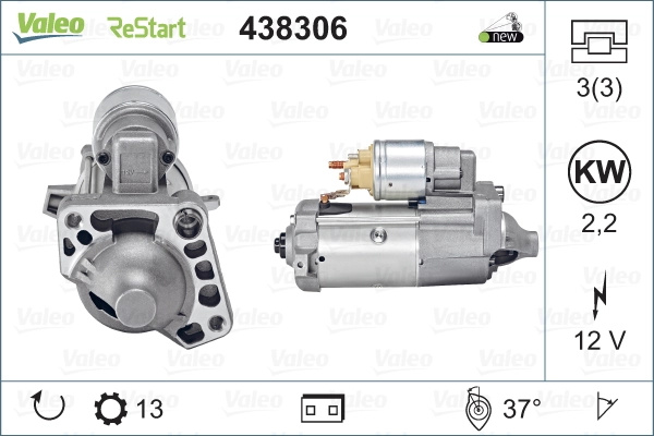 Electromotor Valeo VOLVO V90 II combi (235) 2016-2021 - 438306
