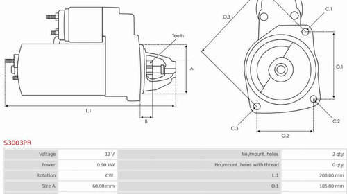 Electromotor VAUXHALL AGILA Mk I (H00) Hatchb