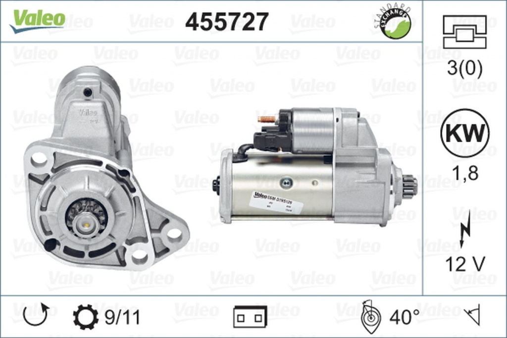 Electromotor VW CADDY II combi 9K9B VALEO 455727