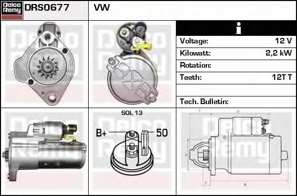 Electromotor VW CRAFTER 30-50 platou sasiu 2F DELCOREMY DRS0677