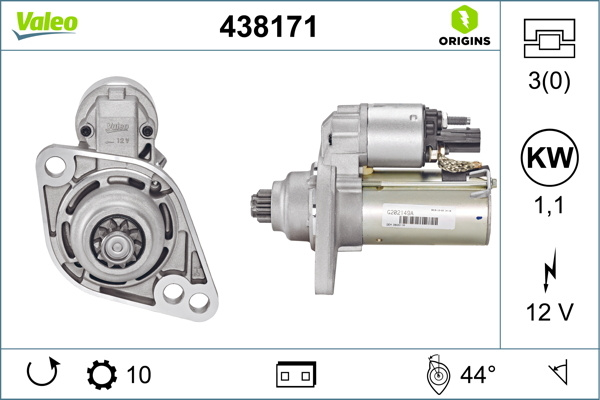 Electromotor # Vw Jetta 1.6 vi combi [aj5] tdi 4motion motorina 105cp/77kw CAYC 2009 2010 2011 2012 2013 # 438171 # VALEO