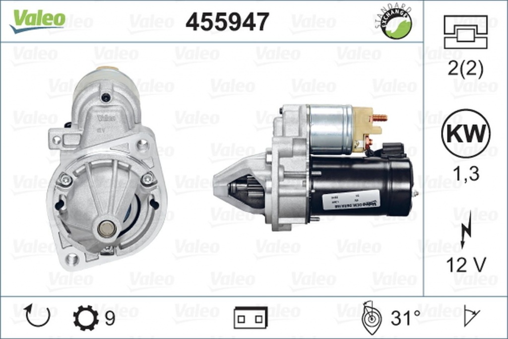 Electromotor VW LT 28-35 II bus 2DB 2DE 2DK VALEO 455947