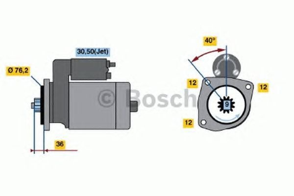 Electromotor VW NEW BEETLE 9C1 1C1 BOSCH 0001125035