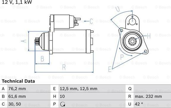 Electromotor VW NEW BEETLE (9C1, 1C1), Hatchback, 01.1998 - 11.2010 BOSCH 0 986 018 920