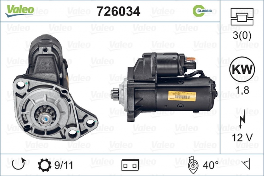 Electromotor VW NEW BEETLE 9C1 1C1 VALEO 726034