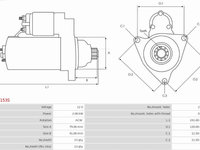 Electromotor VW PASSAT CC (357) Compartiment, 02.2008 - 01.2012 AS-PL S3153S