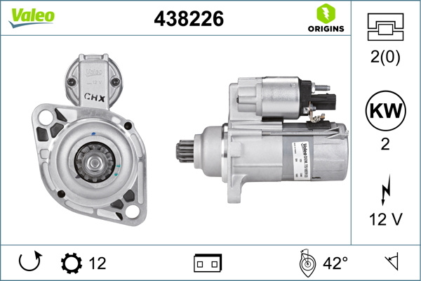 Electromotor # Vw Transporter 2.0 t5 platou / sasiu [7jd; 7je; 7jl; 7jy; 7jz; 7fd; tdi 4motion motorina 140cp/103kw CAAC; CCHA 2009 2010 2011 2012 2013 2014 2015 # 438226 # VALEO