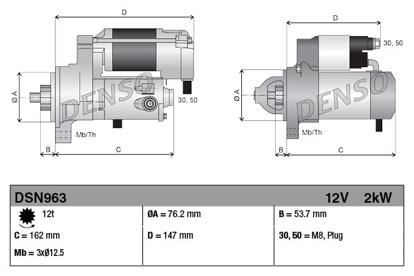 Electromotor # Vw Transporter 2.0 t5 platou / sasiu [7jd; 7je; 7jl; 7jy; 7jz; 7fd; tdi motorina 102cp/75kw CAAB 2009 2010 2011 2012 2013 2014 2015 # DSN963 # DENSO