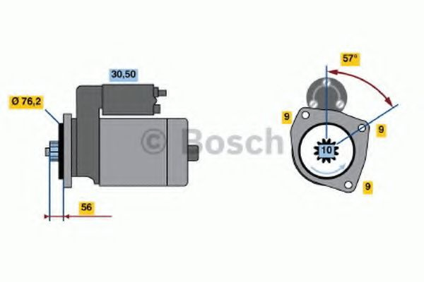 Electromotor VW TRANSPORTER Mk IV platou / sasiu (70XD) (1990 - 2003) Bosch 0 986 016 990