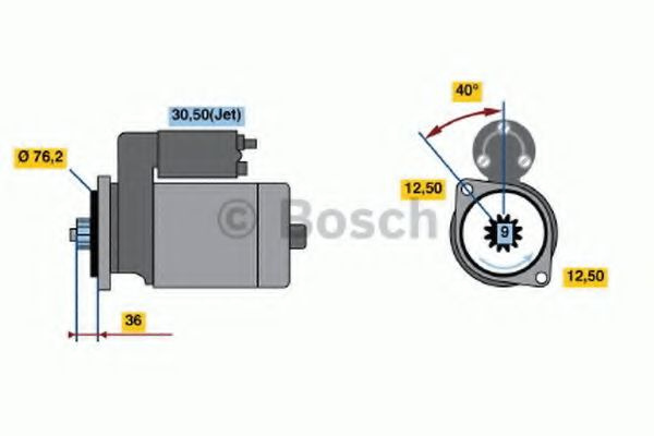 Electromotor VW TRANSPORTER Mk IV platou / sasiu (70XD) (1990 - 2003) Bosch 0 986 017 000