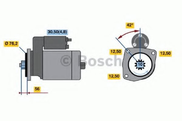Electromotor VW TRANSPORTER Mk V platou / sasiu (7JD, 7JE, 7JL, 7JY, 7JZ, 7F (2003 - 2016) Bosch 0 986 020 240