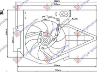 Electroventilator complet, benzina -Ac/ CITROEN EVASION 94-02 CITROEN JUMPY 95-03 CITROEN JUMPY 04-07