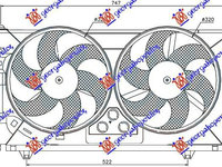 Electroventilator Dublu +Ac/ Benzina - Citroen Xsara 1997 , 1308n9