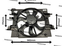 Electroventilator GMV Dacia Duster 1,6 SCe 2015-2017 (400MM) (2 PINI) NOU 214811626R 214814130R