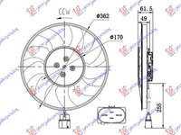 ELECTROVENTILATOR (MOTOR+CARCASA) 2.0-3.0 TFSI - 2.0 HYBRID BNZ - 2.0-3.0 TDI DIESEL (370mm) (400W) (4 pins) (DR), AUDI, AUDI A4 18-19, 130206455