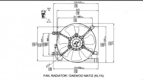 ELECTROVENTILATOR RADIATOR DAEWOO MATIZ 1998-