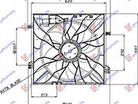 ELECTROVENTILATOR RADIATOR MERCEDES GL-CLASS X166 2012-> Electroventilator complet benzina - diesel (485mm) (4 PIN) (600W) PIESA NOUA ANI 2012 2013 2014 2015 2016 2017