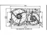 ELECTROVENTILATOR RADIATOR VW BORA 10.1998->09.2005 Electroventilator radiator motor dublu benzina/diesel, PIESA NOUA ANI 1998 1999 2000 2001 2002 2003 2004 2005