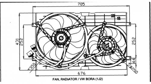 ELECTROVENTILATOR RADIATOR VW BORA 10.1998->0