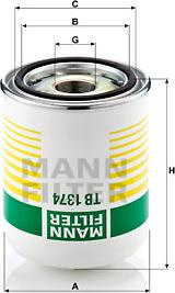 Element filtrant uscator aer. compresor Cartus cu uscator de aer cartus de desicator M39x15mm dreapta fata-verso presiune 13bar MAN HOCL (A51), Autobuz Mann-Filter TB 1374 x