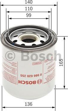 Element filtrant uscator aer, compresor RENAULT TRUCKS PREMIUM, 04.1996 - BOSCH 0 986 628 255