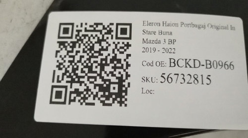 Eleron Haion Portbagaj Original In Stare Buna Mazda 3 BP 2019 2020 2021 2022 BCKD-B0966